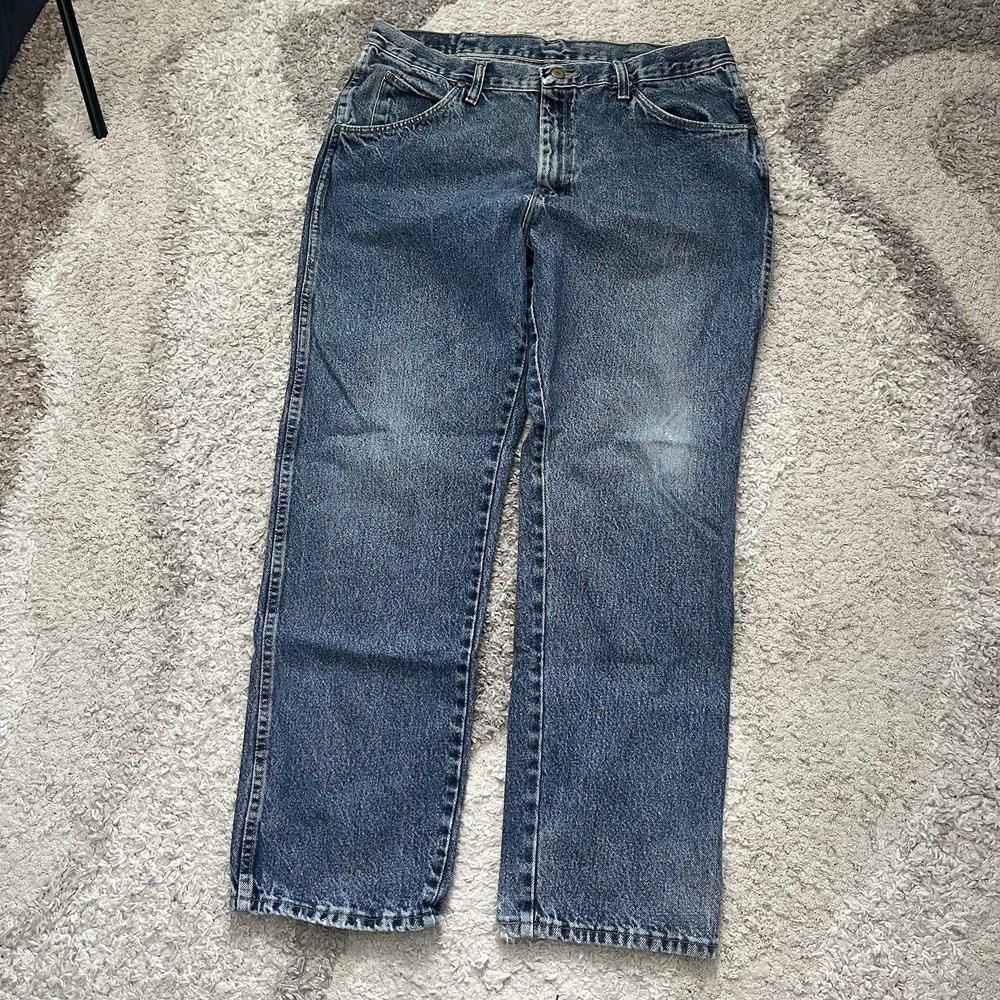 Wrangler Jeans Regular Fit Light Wash 100% Cotton Men's 34x30 Distressed